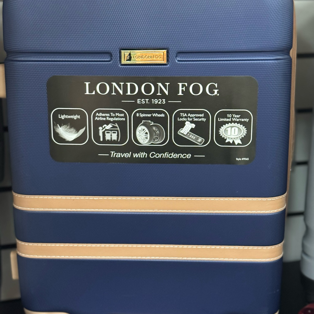 London Fog Blue And Tan Luggage Carry On 22”